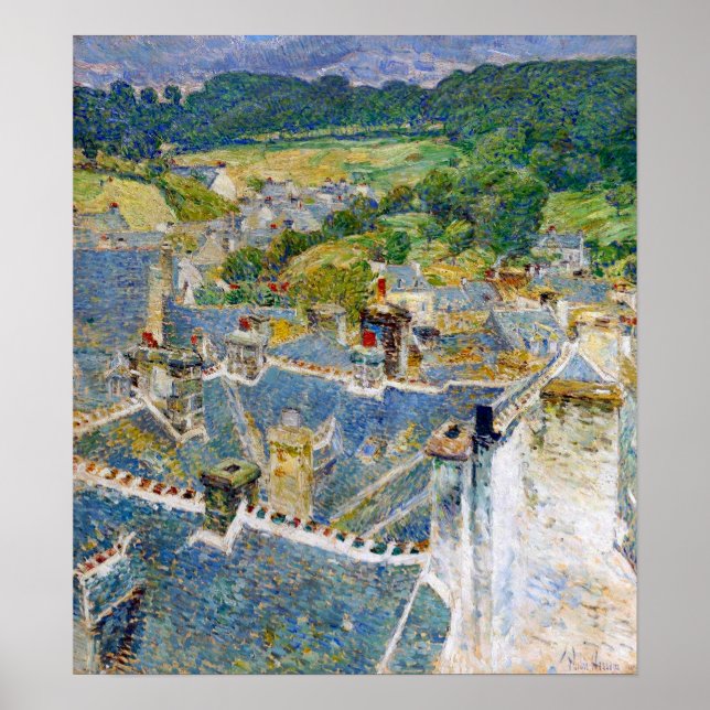 Poster Hassam - Rooftops Pont Aven Brittany 1897 (Frente)