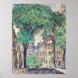 Poster Hassam - Rua Mount Vernon Boston 1919