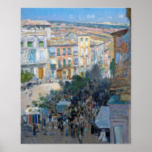 Poster Hassam - Vista de uma cidade do sul da França