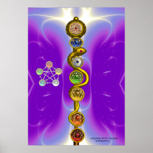 PÓSTER HASTE DE ASCLEPIUS 7 CHAKRAS, IOGA, ENERGIA