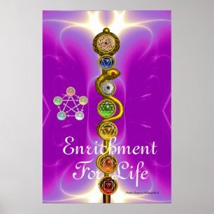 POSTER HASTE DE ASCLEPIUS 7 CHAKRAS, IOGA, ENERGIA