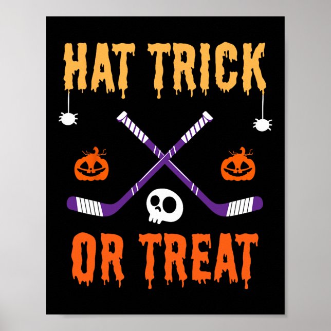 Poster Hat Trick Ou Travessuras Roupa Divertida de Hallow (Frente)