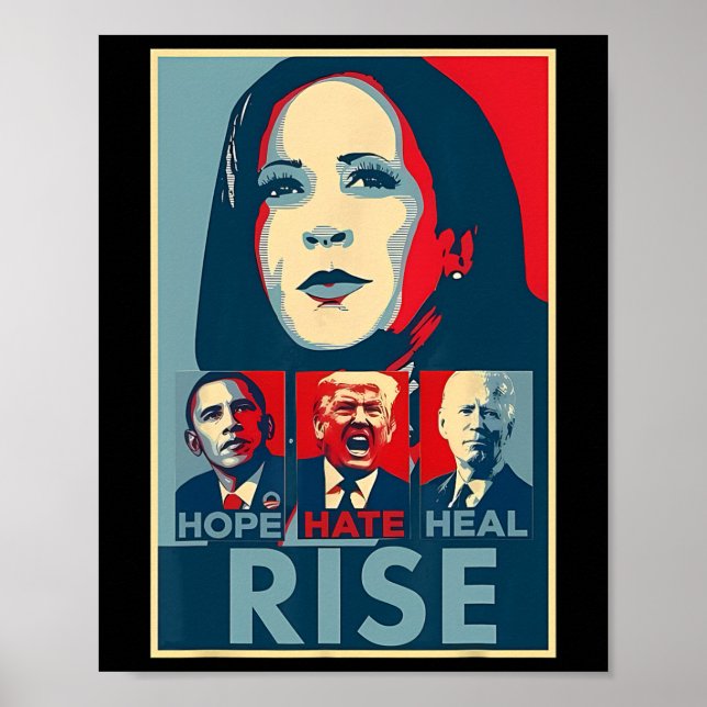 Poster Hate Heal Cresce Presidente Kamala Harris Campai (Frente)