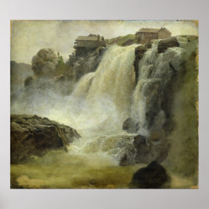 Póster Haugfoss em Noruega, 1827