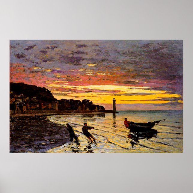 Póster Hauling a Boat Ashore, Honfleur, 1864 (Frente)