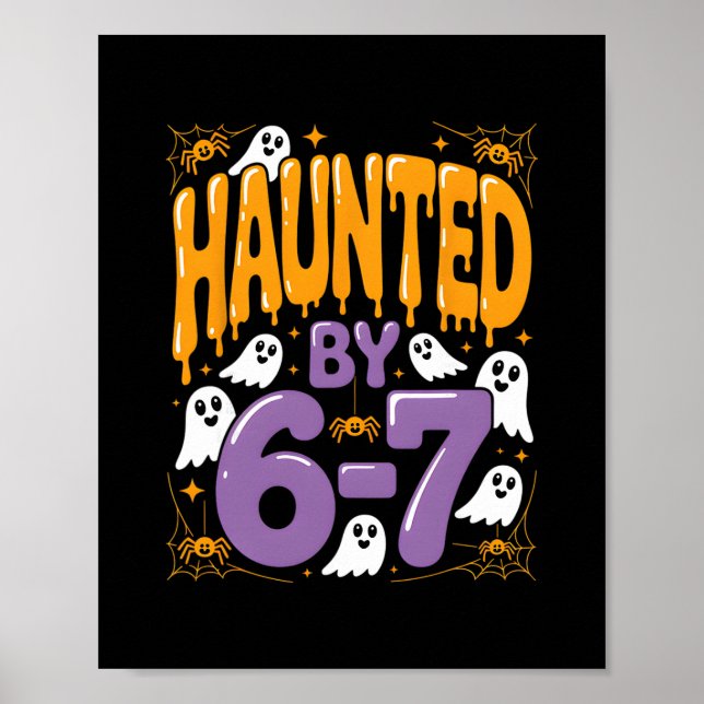 Poster Haunted Halloween Skeleton Haunted Six Seven Numbe (Frente)