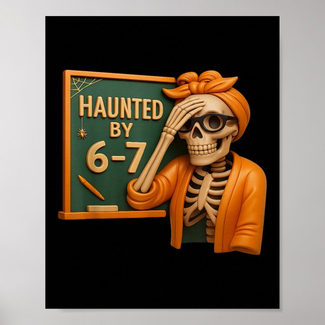 Poster Haunted Halloween Skeleton Haunted Six Seven Numbe (Frente)