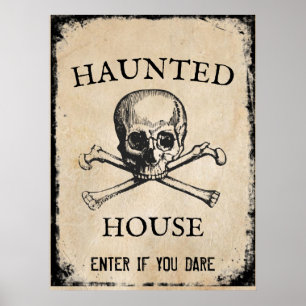 Poster Haunted house Halloween prop