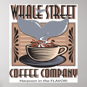Póster Havaí Baleia Rua Café Empresa