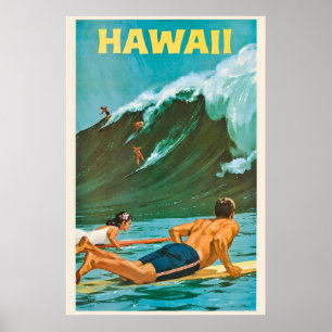 Poster Havaí Estados Unidos da América Viagem Antiga