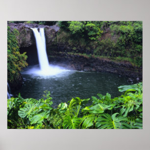Poster Havaí, Ilha Grande, Hilo, Cachoeira Arco-Íris, Exu