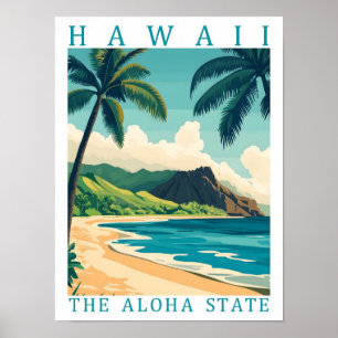 Poster Havaí, o estado de Aloha EUA, Viagem Place