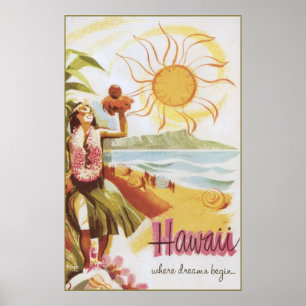 Póster Havaí - onde começam os sonhos