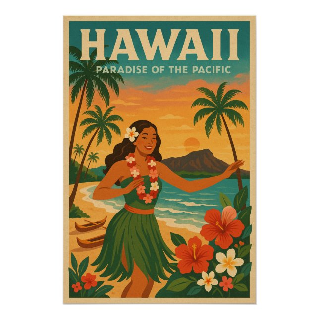 Póster Havaí - Paraíso do Pacífico (Frente)