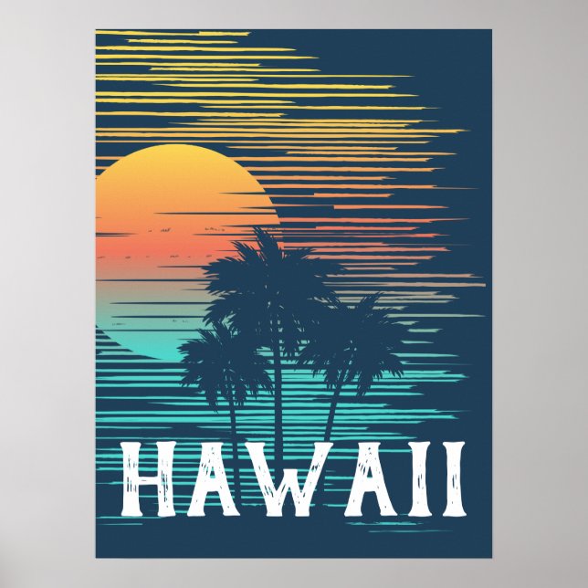 Poster Havaí Sunset Sunrise — Floresta Cinematográfica (Frente)