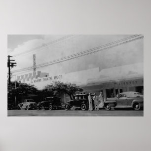 Póster Havaí - Vista do Bloco de Teatro de Waikiki