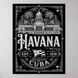 Poster Havana Antiga Cuba Viagem Patrimônio