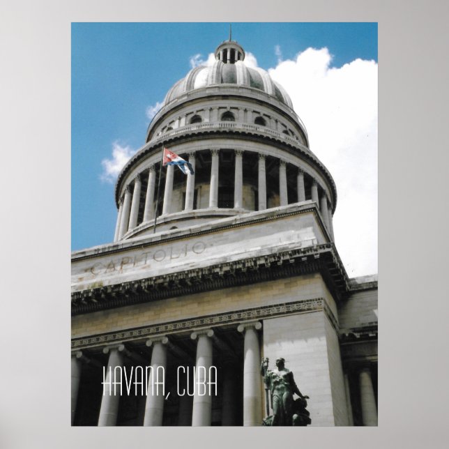 Poster Havana Capitol Building Cuba Souvenir (Frente)