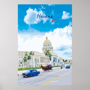 Poster Havana, Cuba - Alma Clássica Vintage