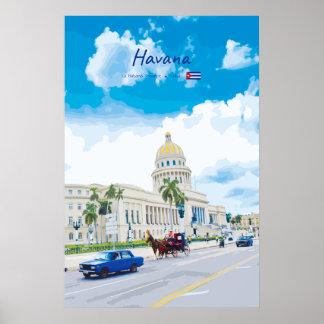Poster Havana, Cuba - Alma Clássica Vintage