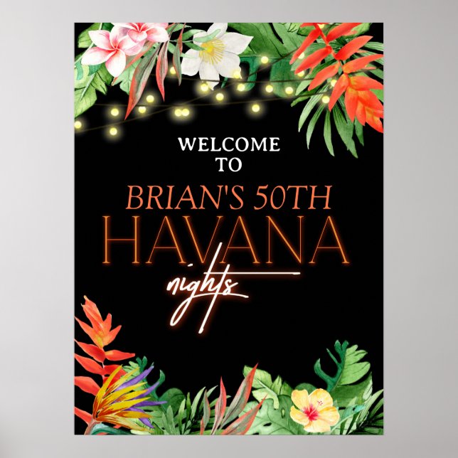 Poster Havana Nights, Havana Nights Party, Tropical (Frente)