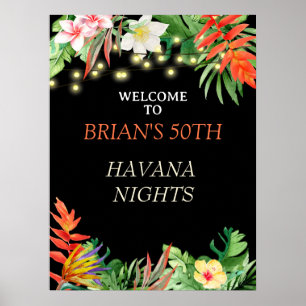 Poster Havana Nights, Havana Nights Party, Tropical