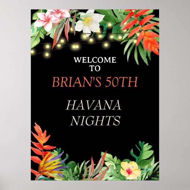 Poster Havana Nights, Havana Nights Party, Tropical (Frente)