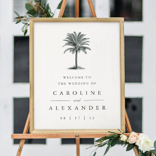 Poster Havana Palm Vintage Palm Tree Wedding