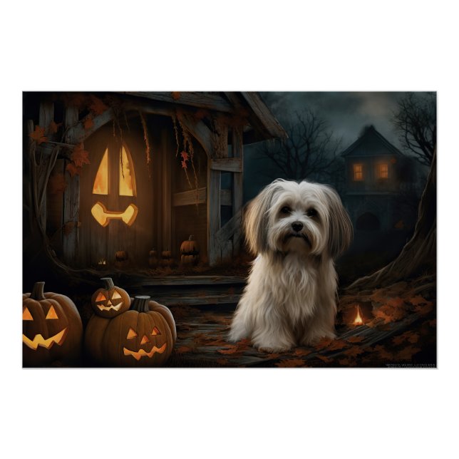 Póster Havanês Halloween Assustador (Frente)