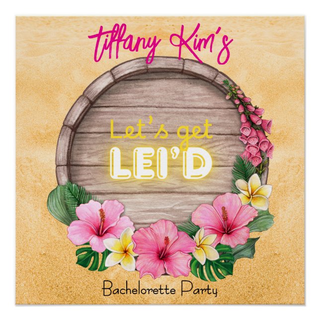 Póster Hawaii Bachelorette Party  (Frente)