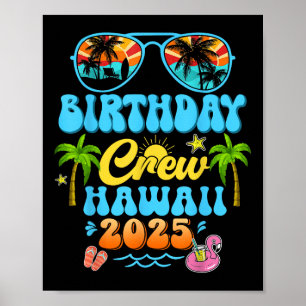 Poster Hawaii Birthday Crew Vacation Cruise 2025 Summer G