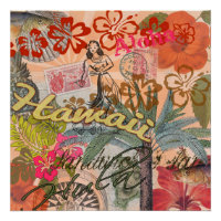 Hawaii Hula Viagem Flower Vintage