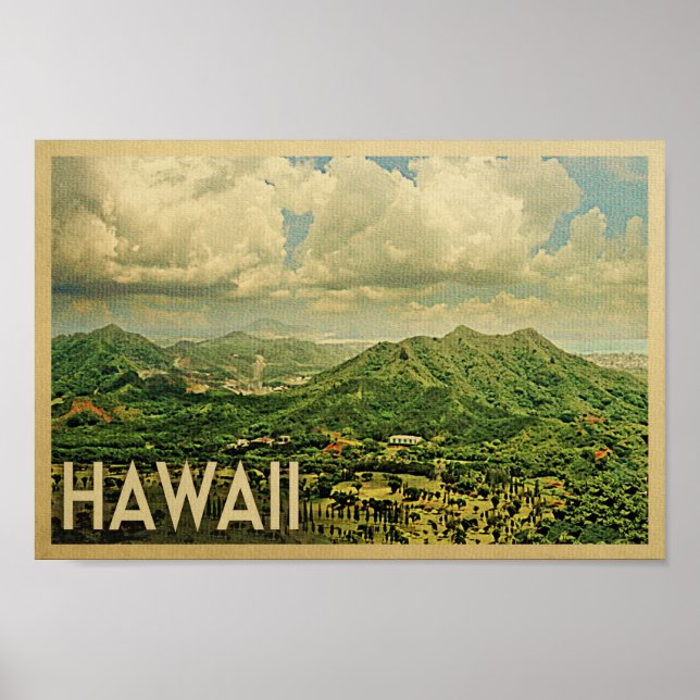 Poster Hawaii - Impressão Viagens vintage (Frente)