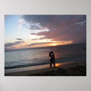 Póster Hawaii Sunset e Duas Honeymooners