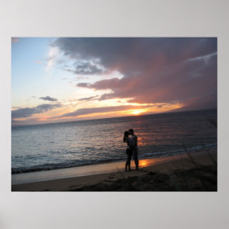 Póster Hawaii Sunset e Duas Honeymooners