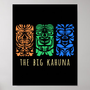 Poster Hawaii Tiki Navegando Polinésia Grande Kahuna Retr