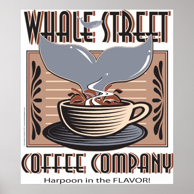 Póster Hawaii Whale Street Coffee (Frente)