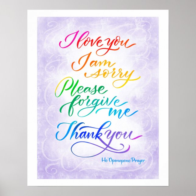 Poster Hawaiian Ho' Oponopono Prayer (Frente)