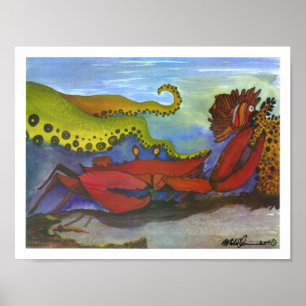 Poster "Hawaiian Holiday" Watercolor Fish Art