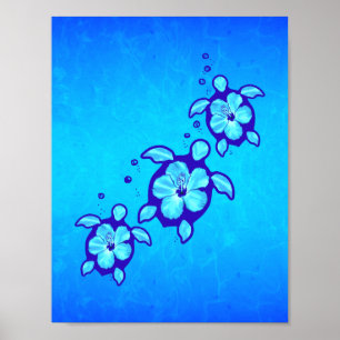 Póster Hawaiian Honu