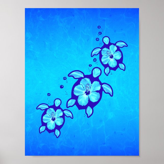 Póster Hawaiian Honu (Frente)
