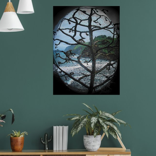 Poster Hawaiian Ocean Beach Tree Photo Spotlight (Sala de Estar 1)