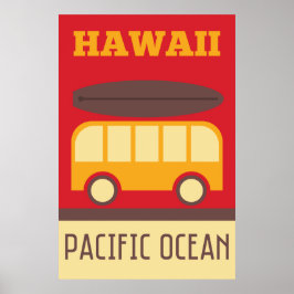 Póster Hawaiian Surfing Bus