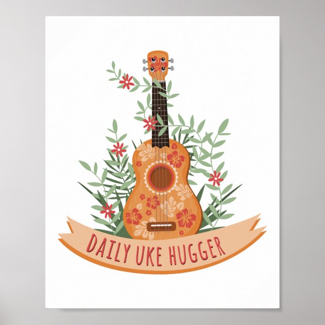 Poster Hawaiian Ukulele Uke Daily Uke Hugger (Frente)