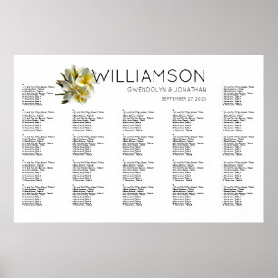 Póster Hawaiian Yellow Plumeria Seating Chart
