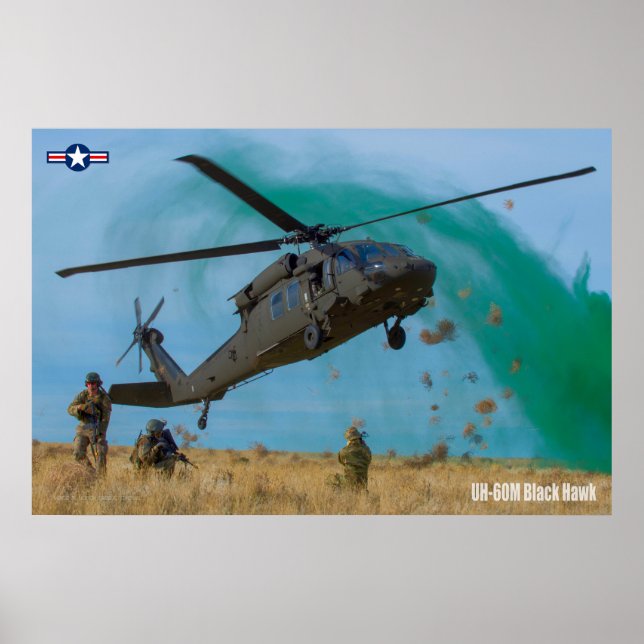 POSTER HAWK PRETO UH-60M (Frente)
