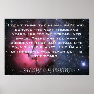 Poster Hawking do espaço das citações de Stephe