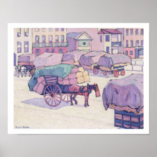 Póster Hay Carts, Cumberland Market (oil on canvas)
