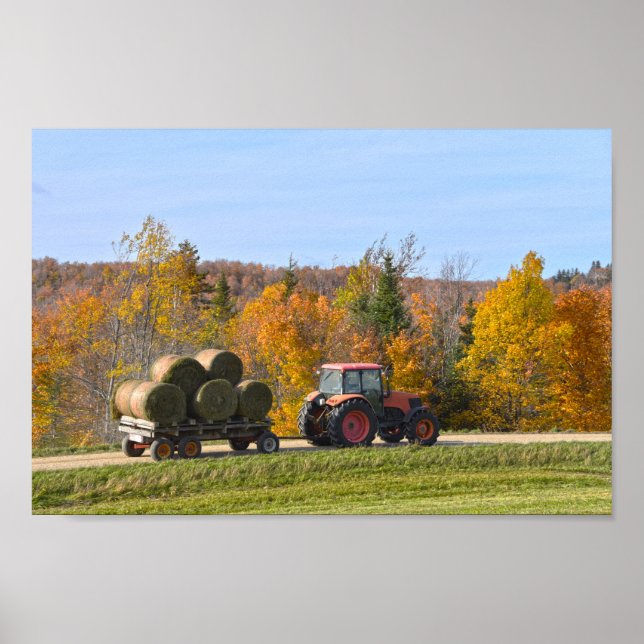 Poster Hay Hauling em Vermont no outono (Frente)