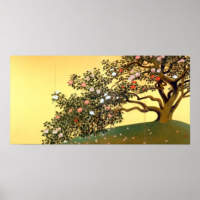 Póster Hayami Gyoshu Camellia Blossoms (Frente)